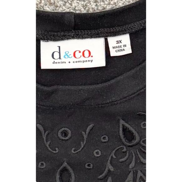 Dark Floral Paisley Top Womens 3X Plus Edgy Bohemian Grandma Goth Casula Comfy - Picture 6 of 9